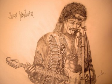 Dessin intitulée "Jimi Hendrix" par Vannucci Chris - Artiste Dessinateur, Œuvre d'art originale, Autre