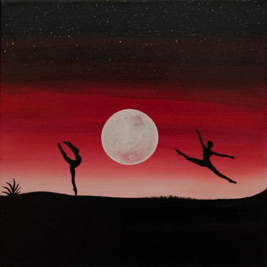 Pintura intitulada "The Moon Dancers" por Chris De La Roch, Obras de arte originais, Acrílico