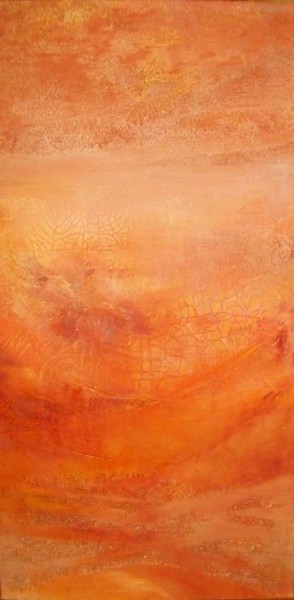 Картина под названием "Feu" - Christelle Dreux, Подлинное произведение искусства, Акрил Установлен на Деревянная рама для но…