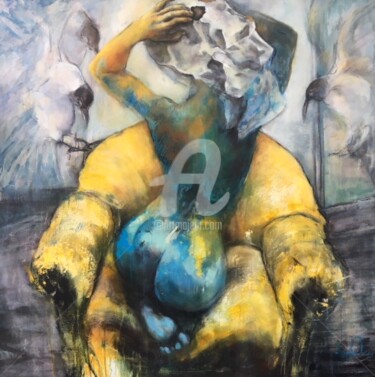 Peinture intitulée "Le Nid d'Héra" par Chrislen, Œuvre d'art originale, Acrylique