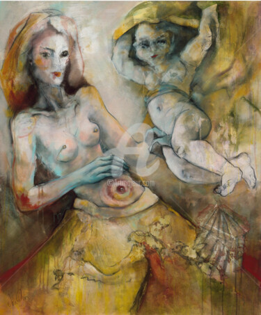 绘画 标题为“La maternité” 由Chrislen, 原创艺术品, 丙烯