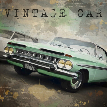 Photographie intitulée "Vintage car 6" par Chris Lenoire, Œuvre d'art originale, Photographie numérique