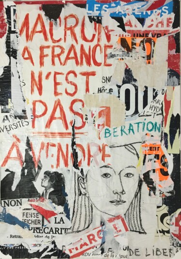 Collages intitulée "La France n'est pas…" par Chriso, Œuvre d'art originale, Collages