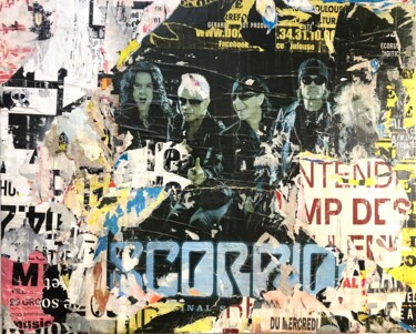 Collages intitulée "Scorpions" par Chriso, Œuvre d'art originale, Collages Monté sur Châssis en bois
