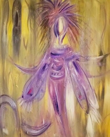 Pintura intitulada "Chaman" por Chris Oven, Obras de arte originais, Acrílico