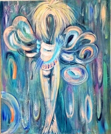 Painting titled "Zélie" by Chris Oven, Original Artwork, Acrylic