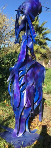 Sculpture intitulée "1LINO BLUE" par Chris Oven, Œuvre d'art originale