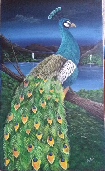 Pintura titulada "pavo real" por Christian, Obra de arte original, Acrílico