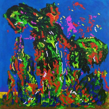 Painting titled "Résurgence" by Christian Saint Marc, Original Artwork, Oil