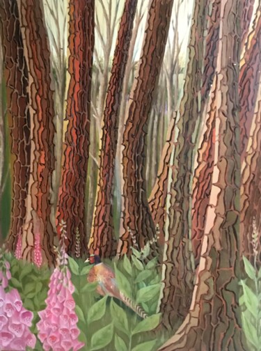 Painting titled "Foxgloves, No. 1.of…" by Christopher Skelton, Original Artwork, Oil