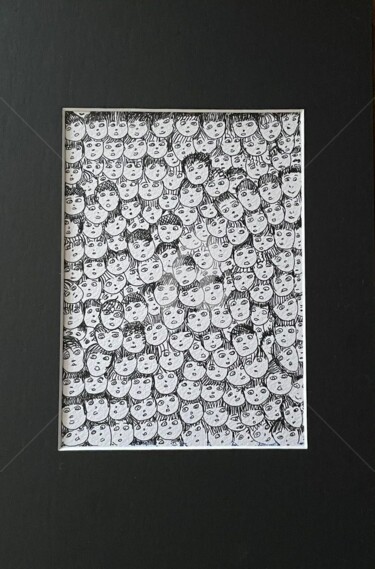 Dibujo titulada "People1" por Chris.Sopena, Obra de arte original, Pluma de gel