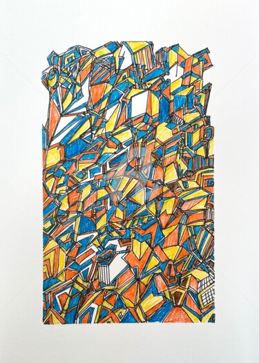 Schilderij getiteld "F39" door Chris.Sopena, Origineel Kunstwerk, Gelpen