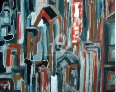 Painting titled "Town4" by Chris.Sopena, Original Artwork