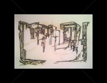 Drawing titled "Invisible Town 9" by Chris.Sopena, Original Artwork