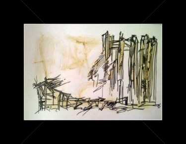 Drawing titled "Invisible Town 4" by Chris.Sopena, Original Artwork
