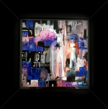 Painting titled "New Town5" by Chris.Sopena, Original Artwork
