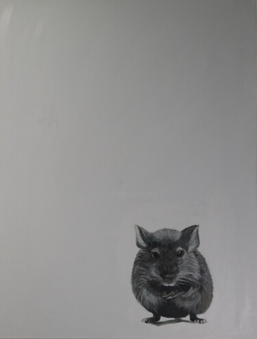 Painting titled "Maus I" by Christa Riemann, Original Artwork, Acrylic Mounted on Wood Stretcher frame
