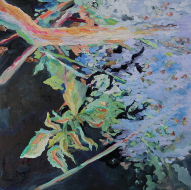 Malerei mit dem Titel "Teich 3" von Christa Riemann, Original-Kunstwerk, Öl Auf Keilrahmen aus Holz montiert