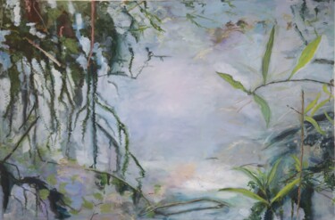 Картина под названием "Rheinblick" - Christa Riemann, Подлинное произведение искусства, Акрил Установлен на Деревянная рама…