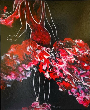 Painting titled "Flamenco" by Christa Schwarz, Original Artwork, Acrylic