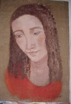Pintura intitulada "madonna" por Christa Daulon-Dubourdieu, Obras de arte originais