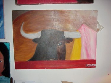 Painting titled "torro ole" by Christa Daulon-Dubourdieu, Original Artwork
