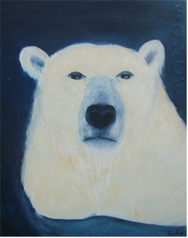 Peinture intitulée "ours polaire" par Christa Daulon-Dubourdieu, Œuvre d'art originale