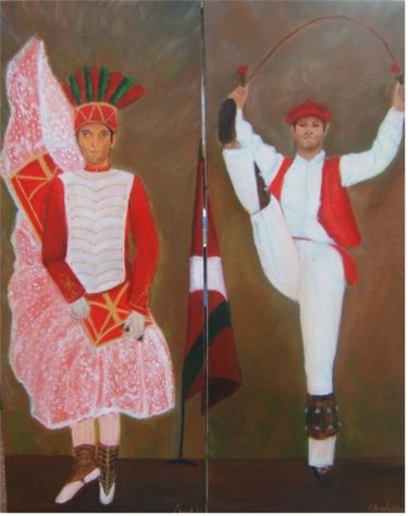 Painting titled "BASQUE 1" by Christa Daulon-Dubourdieu, Original Artwork