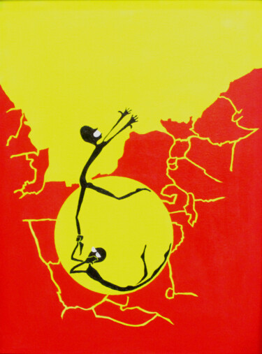 Peinture intitulée "L'échapée" par Christian Bokenga, Œuvre d'art originale, Acrylique