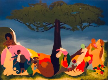 Peinture intitulée "Les femmes de l’orp…" par Christian Bokenga, Œuvre d'art originale, Acrylique