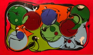 Painting titled "Collection Esprit-…" by Christian Bokenga, Original Artwork, Acrylic