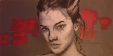 Peinture intitulée "visage femme, huile" par Christophe Cassan, Œuvre d'art originale, Huile