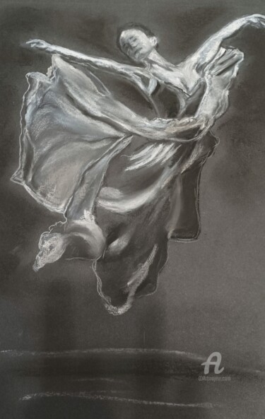 Рисунок под названием "La danseuse" - Christel, Подлинное произведение искусства, Пастель