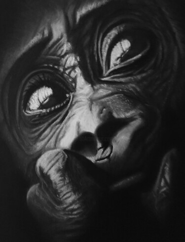 Schilderij getiteld "Gorillon" door Christel David, Origineel Kunstwerk, Pastel