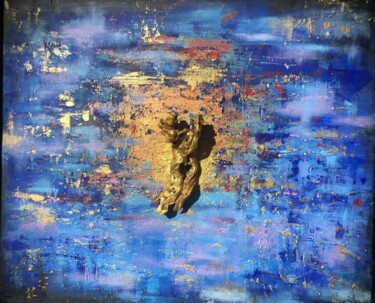 Malerei mit dem Titel "Bleu" von Christel David, Original-Kunstwerk, Acryl