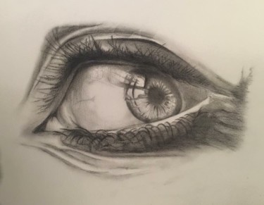 Dessin intitulée "Regard" par Christel David, Œuvre d'art originale, Crayon