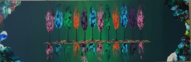 Pintura intitulada "Couleurs d’automne" por Christel Ferrasse, Obras de arte originais, Acrílico Montado em Armação em madei…