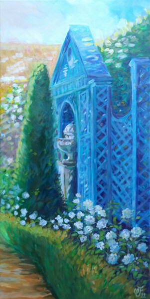 「Le portail des Char…」というタイトルの絵画 Christel Fréonによって, オリジナルのアートワーク, アクリル ウッドストレッチャーフレームにマウント