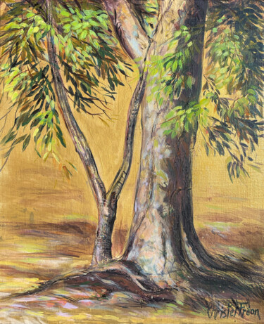 Картина под названием "Le cerisier épiphyte" - Christel Fréon, Подлинное произведение искусства, Акрил Установлен на Деревян…
