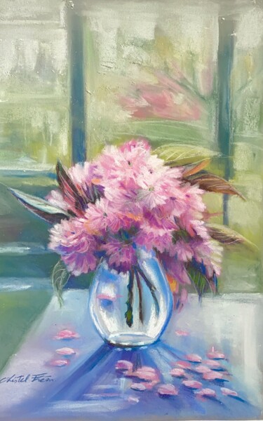 Dessin intitulée "Bouquet de fleurs d…" par Christel Fréon, Œuvre d'art originale, Pastel