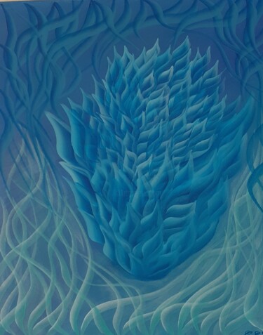 Peinture intitulée "Bleuet" par Christel Le Goff-Grataloup, Œuvre d'art originale, Acrylique Monté sur Châssis en bois