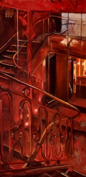 Peinture intitulée "Rouge" par Christel Soubeyre, Œuvre d'art originale, Huile Monté sur Châssis en bois
