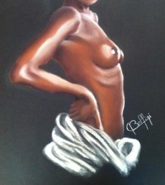 Painting titled "Africaine" by C.Donnadieu-Bellini, Original Artwork