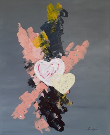 Pittura intitolato "Abstract love" da Christelle Carlton, Opera d'arte originale, Acrilico