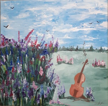 Painting titled "Inspiration musical…" by Christelle Carlton, Original Artwork, Acrylic