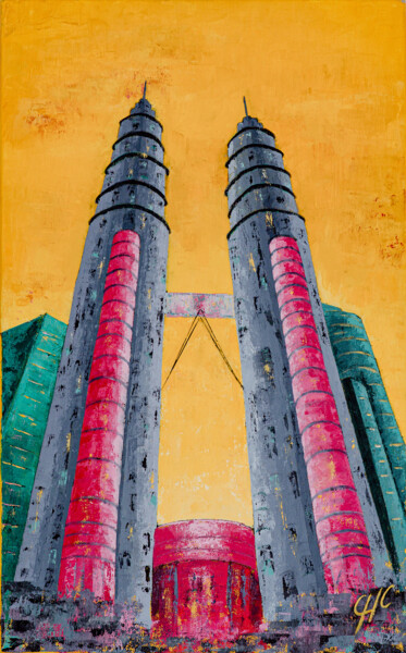 Peinture intitulée "Toujours plus haut" par Christelle Chereau, Œuvre d'art originale, Acrylique