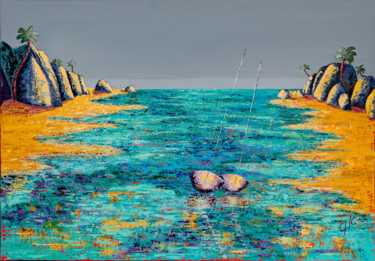 Peinture intitulée "A marée basse" par Christelle Chereau, Œuvre d'art originale, Acrylique