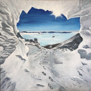 "Beauté de glace" başlıklı Tablo Christelle Cottrelle tarafından, Orijinal sanat, Akrilik Ahşap Sedye çerçevesi üzerine mont…
