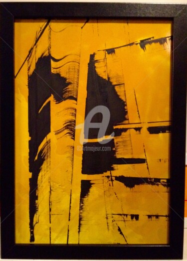 Peinture intitulée "Yellow Drapery" par Christelle Crokaert, Œuvre d'art originale, Autre