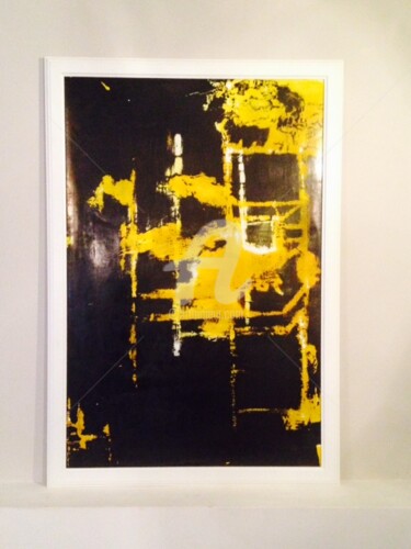 Peinture intitulée "Black & Yellow" par Christelle Crokaert, Œuvre d'art originale, Autre